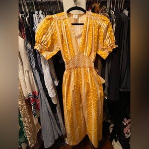 Loretta Caponi dress with puff sleeves